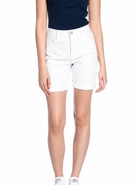 DKR Apparel Stretch Full Rise Denim Short-White